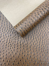 Classic Ostrich Upholstery Vinyl Fabric - Two-Tone Embossed Ostrich Pattern, 54" Width (1 Yard)