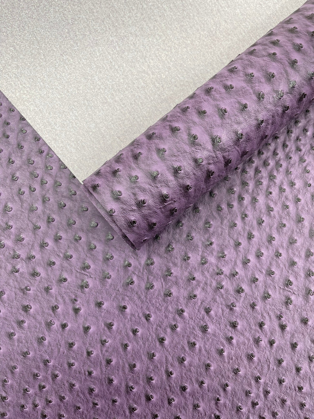 Classic Ostrich Upholstery Vinyl Fabric - Two-Tone Embossed Ostrich Pattern, 54" Width (1 Yard)