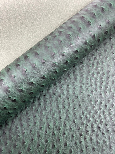 Classic Ostrich Upholstery Vinyl Fabric - Two-Tone Embossed Ostrich Pattern, 54" Width (1 Yard)