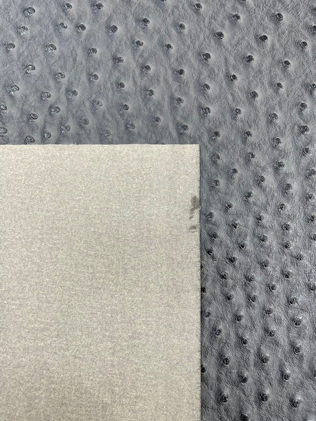 Classic Ostrich Upholstery Vinyl Fabric - Two-Tone Embossed Ostrich Pattern, 54" Width (1 Yard)