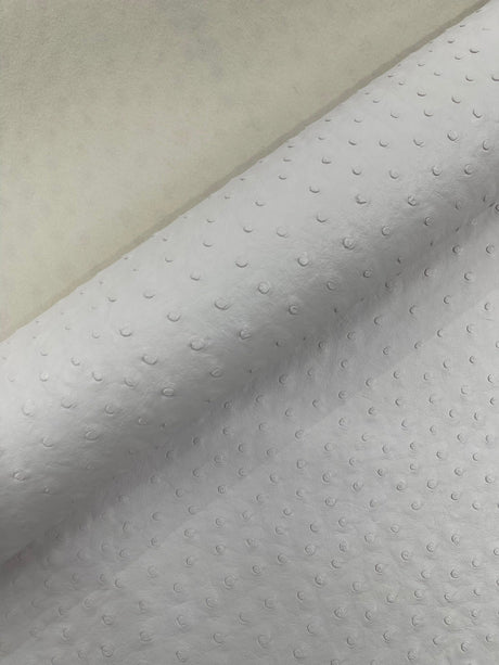 Classic Ostrich Upholstery Vinyl Fabric - Two-Tone Embossed Ostrich Pattern, 54" Width (1 Yard)