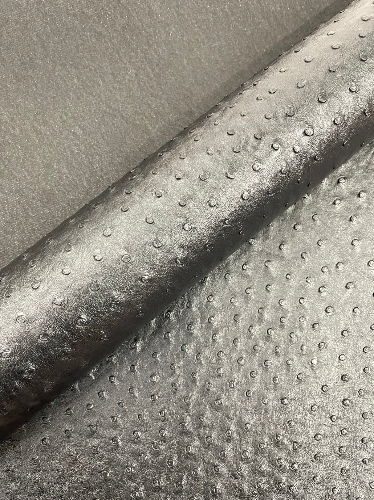 Classic Ostrich Upholstery Vinyl Fabric - Two-Tone Embossed Ostrich Pattern, 54" Width (1 Yard)