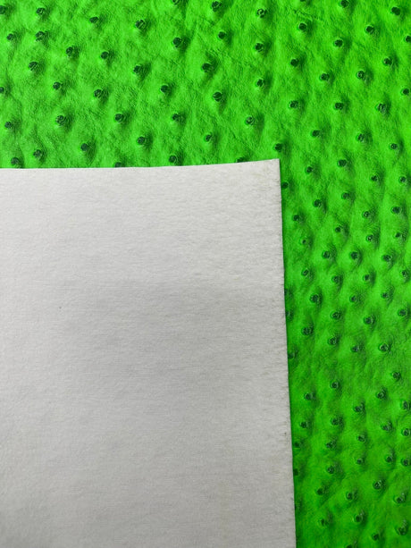 Classic Ostrich Upholstery Vinyl Fabric - Two-Tone Embossed Ostrich Pattern, 54" Width (1 Yard)