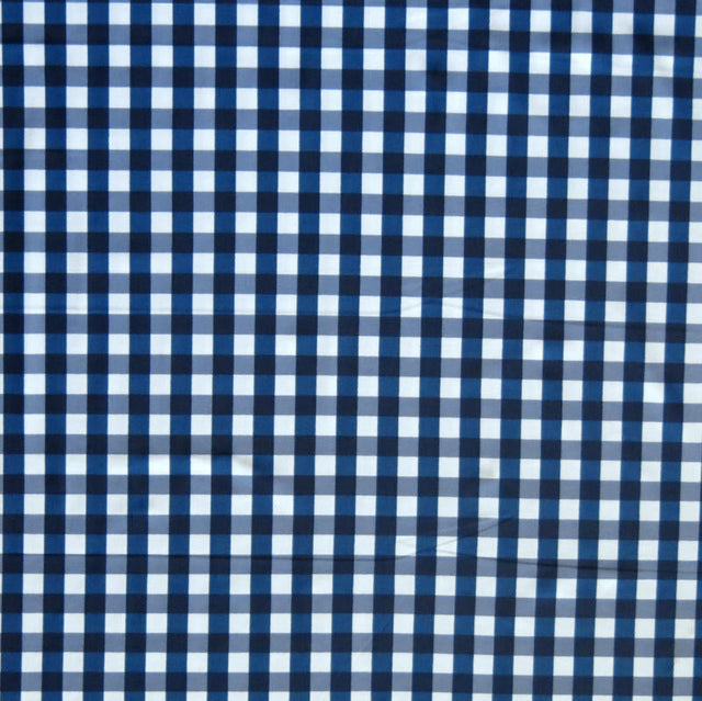 Swim Knit Classic Navy and White Gingham Nylon Spandex Remnant