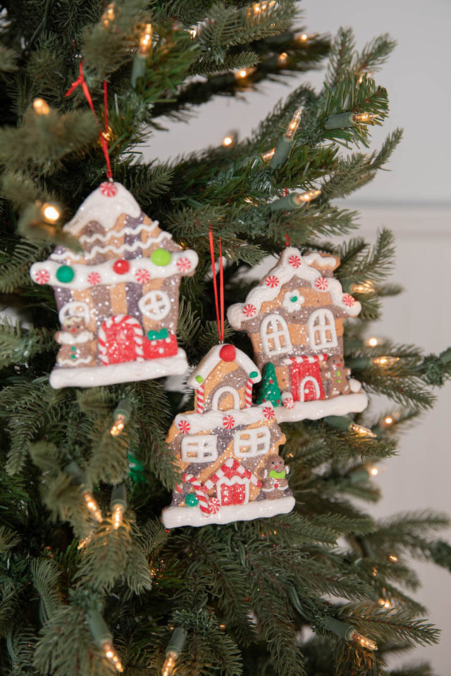 4.5” Clay Dough Holiday Gingerbread House Ornament