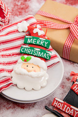 5.75” Clay Santa/Snowman Christmas Ornament