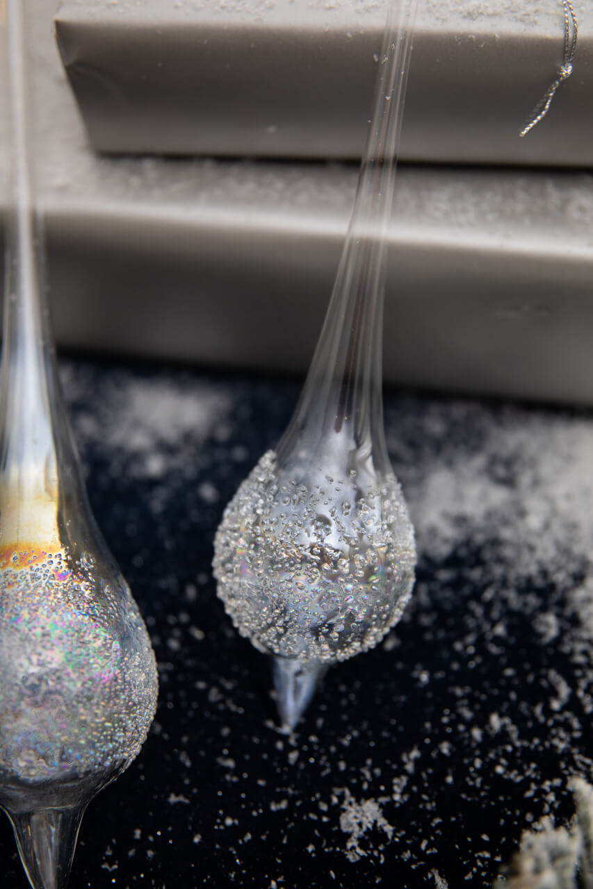 10” Clear Drop Glass Ornament