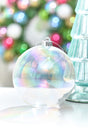 6" Clear Iridescent Ball Ornament