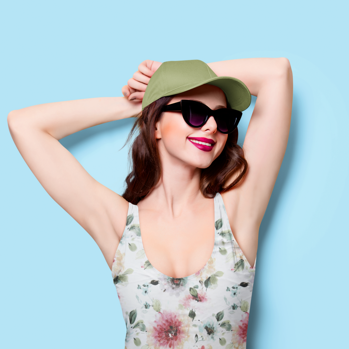 Swim Knit Pastel Floral Poly Spandex Fabric