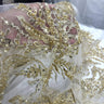 Embroidered Beaded Vine Leaf Lace