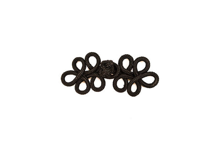 Chinese Frog Loop Button Black Sew-On