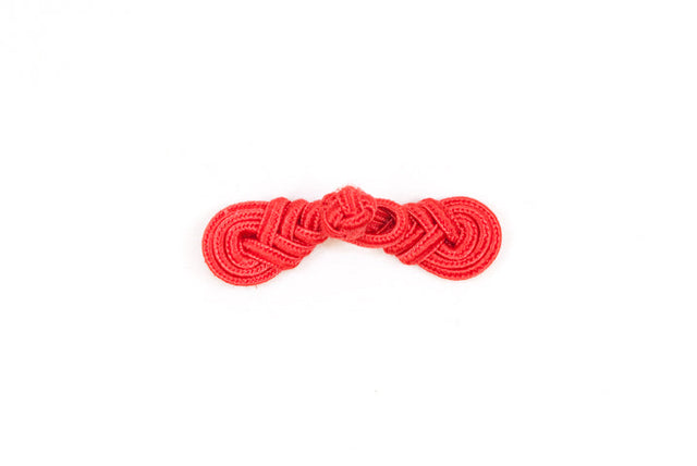 Chinese Frog Button Red Knotted Pair