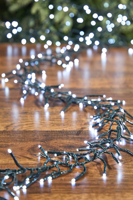 25' Platinum Elite Cluster Lights - 760L Classic White (Green Cord)