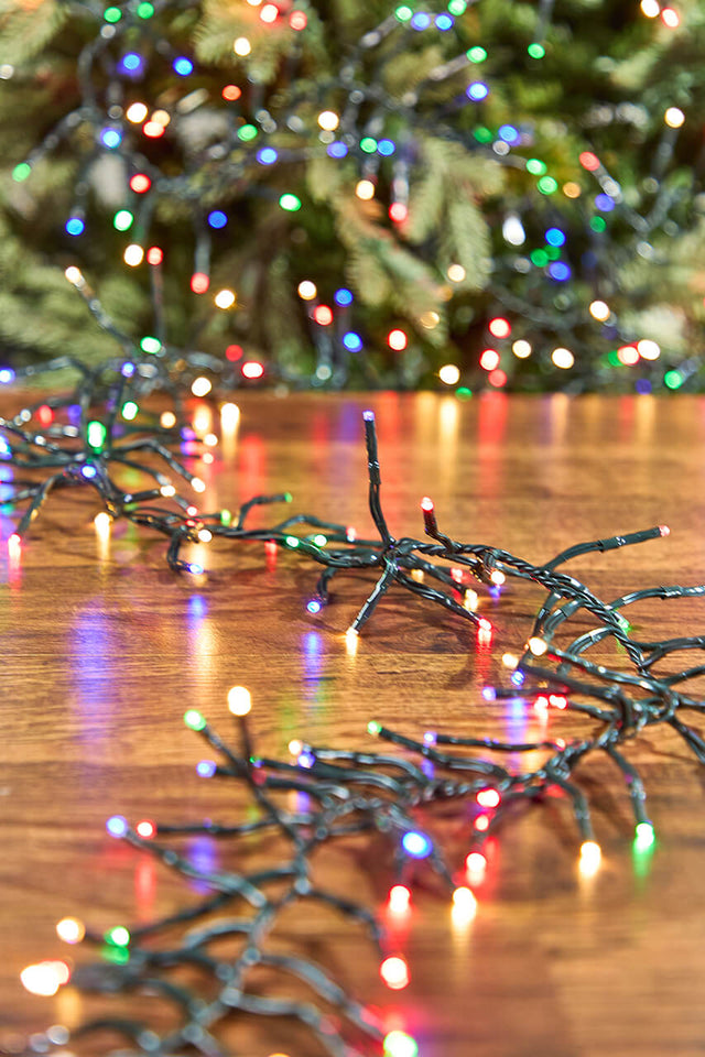 25' Platinum Elite Cluster Lights - 760L Multi (Green Cord)