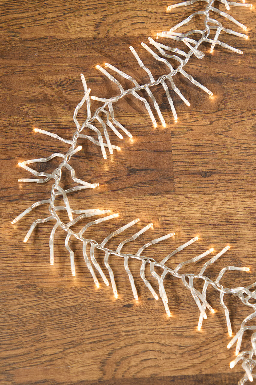 25' Platinum Elite Cluster Lights - 760L Warm White (Clear Cord)