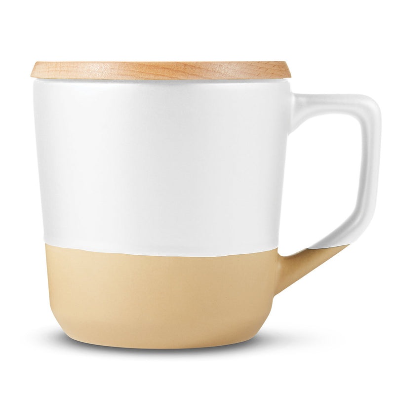 16.5oz Boston Ceramic Mug With Wood Lid