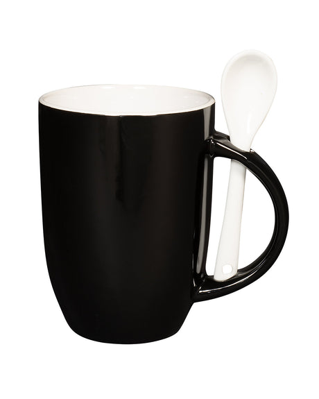 12oz Dapper Ceramic Mug With Spoon