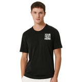 Pack: 12 Fast Bulk Custom T-Shirts – Add Your Business Logo or Message on Both Sides (Black)