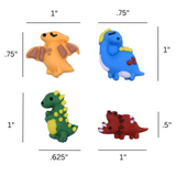Cute Dinosaur - Cake or Cupcake Sugar Topper - Birthday Red, Green, Yellow, and Blue Dinosaur