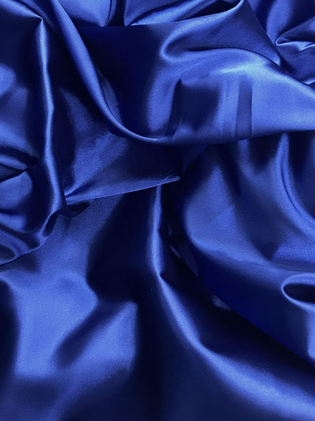 Royal Blue Stretch Charmeuse Fabric - Royal Blue, 59" Width