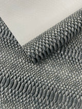 Cobra Snake Shiny Vinyl Fabric - 3D Embossed Snake Skin, 54" Width, 72% PVC 28% Polyester (1/2 Yard)