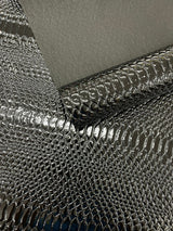 Cobra Snake Shiny Vinyl Fabric - 3D Embossed Snake Skin, 54" Width, 72% PVC 28% Polyester (1/2 Yard)