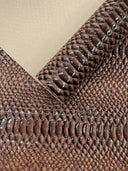 Cobra Snake Shiny Vinyl Fabric - 3D Embossed Snake Skin, 54" Width, 72% PVC 28% Polyester (1/2 Yard)