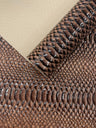 Cobra Snake Shiny Vinyl Fabric - 3D Embossed Snake Skin, 54" Width, 72% PVC 28% Polyester (1/2 Yard)