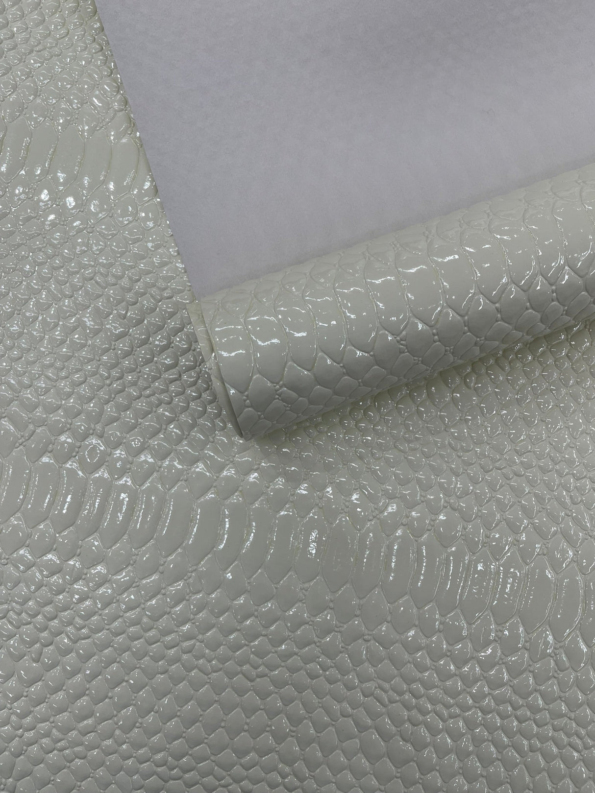 Cobra Snake Shiny Vinyl Fabric - 3D Embossed Snake Skin, 54" Width, 72% PVC 28% Polyester (1/2 Yard)