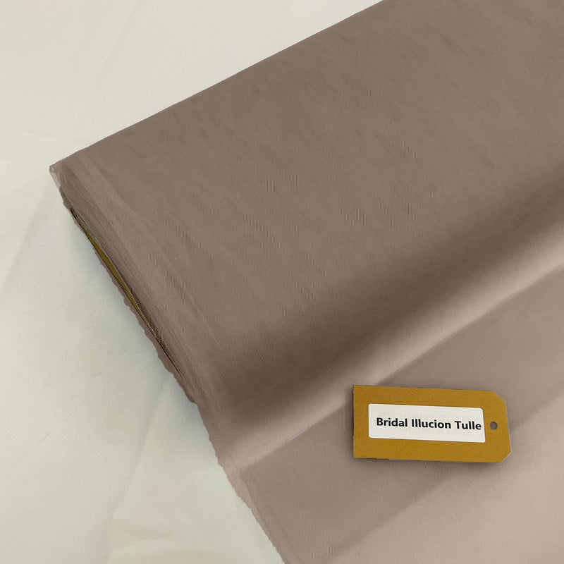 Coffe Bridal Illusion Polyester Tulle Fabric - Coffee Sheer, 108" Width (1 Roll)