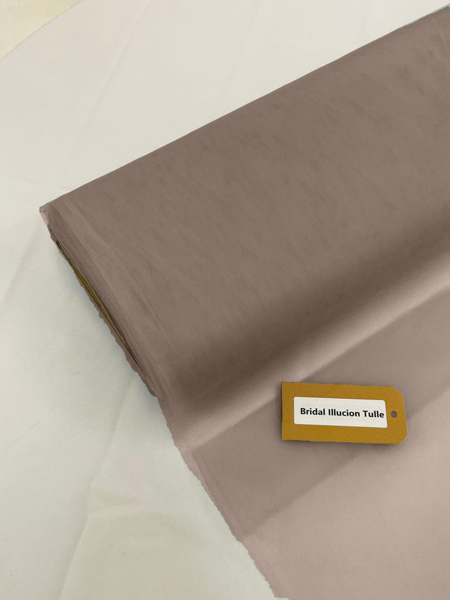 Coffe Bridal Illusion Polyester Tulle Fabric - Coffee Sheer, 108" Width (1 Roll)