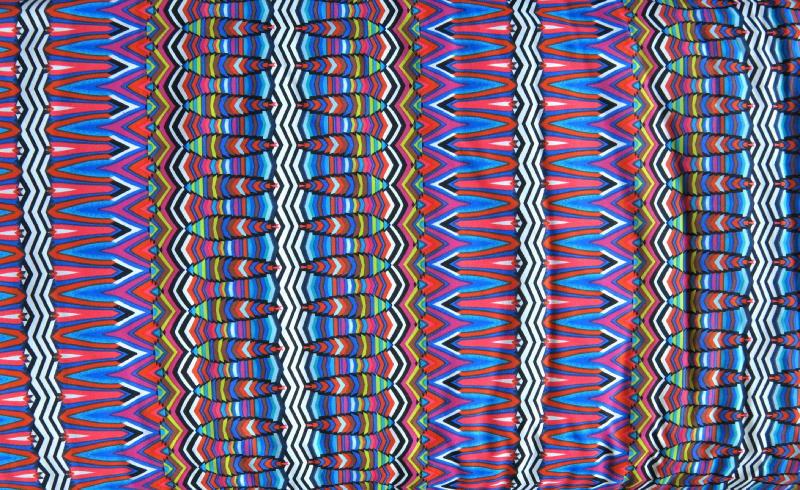 Swim Knit Colorful Vertical Mosaic Stripe 24" Remnant