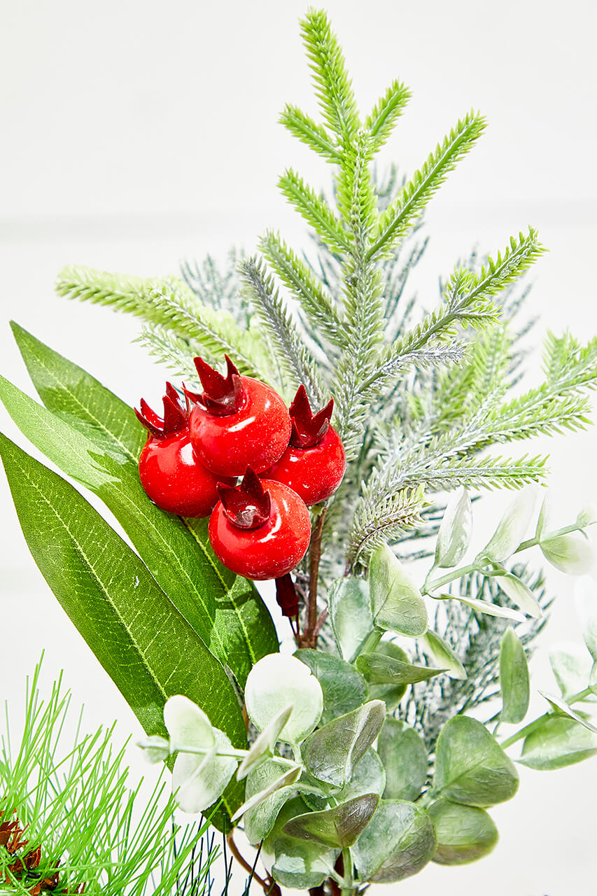 25" Cone Berry Pinecone Spray