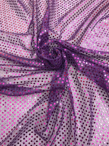 Purple Small Confetti Sequin Polyester Fabric - Purple Confetti Dot Sequin, 42" Width (1 Yard)