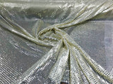 Confetti Sequin Knit Dot Polyester Fabric - Shiny Sheer Metallic Confetti Dot, 43/44" Width (1 Yard)