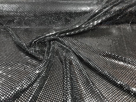 Confetti Sequin Knit Dot Polyester Fabric - Shiny Sheer Metallic Confetti Dot, 43/44" Width (1 Yard)