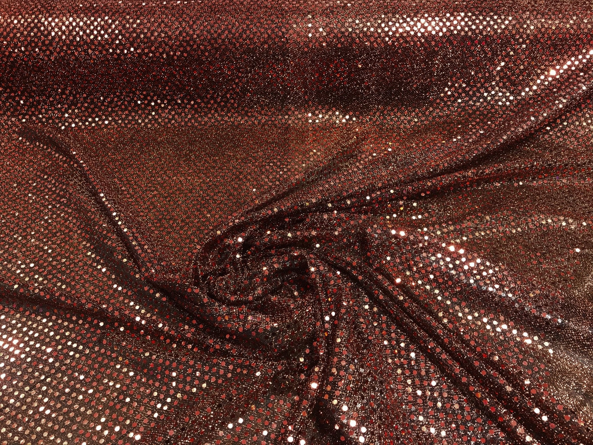 Confetti Sequin Knit Dot Polyester Fabric - Shiny Sheer Metallic Confetti Dot, 43/44" Width (1 Yard)