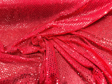 Confetti Sequin Knit Dot Polyester Fabric - Shiny Sheer Metallic Confetti Dot, 43/44" Width (1 Yard)
