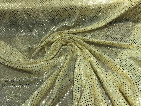Confetti Sequin Knit Dot Polyester Fabric - Shiny Sheer Metallic Confetti Dot, 43/44" Width (1 Yard)