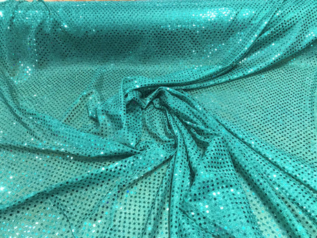 Confetti Sequin Knit Dot Polyester Fabric - Shiny Sheer Metallic Confetti Dot, 43/44" Width (1 Yard)