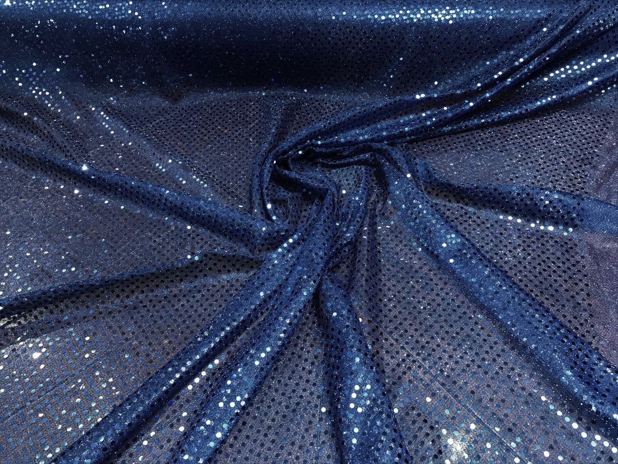 Confetti Sequin Knit Dot Polyester Fabric - Shiny Sheer Metallic Confetti Dot, 43/44" Width (1 Yard)