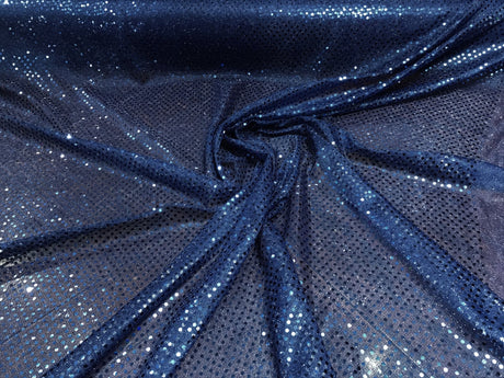 Confetti Sequin Knit Dot Polyester Fabric - Shiny Sheer Metallic Confetti Dot, 43/44" Width (1 Yard)