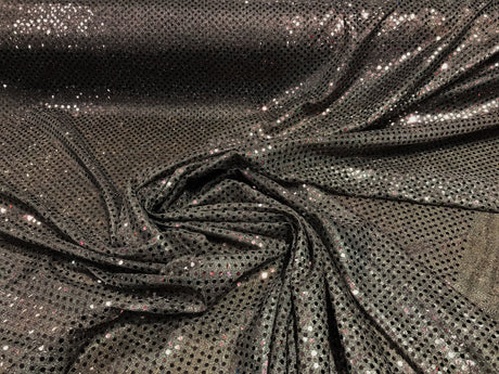 Confetti Sequin Knit Dot Polyester Fabric - Shiny Sheer Metallic Confetti Dot, 43/44" Width (1 Yard)