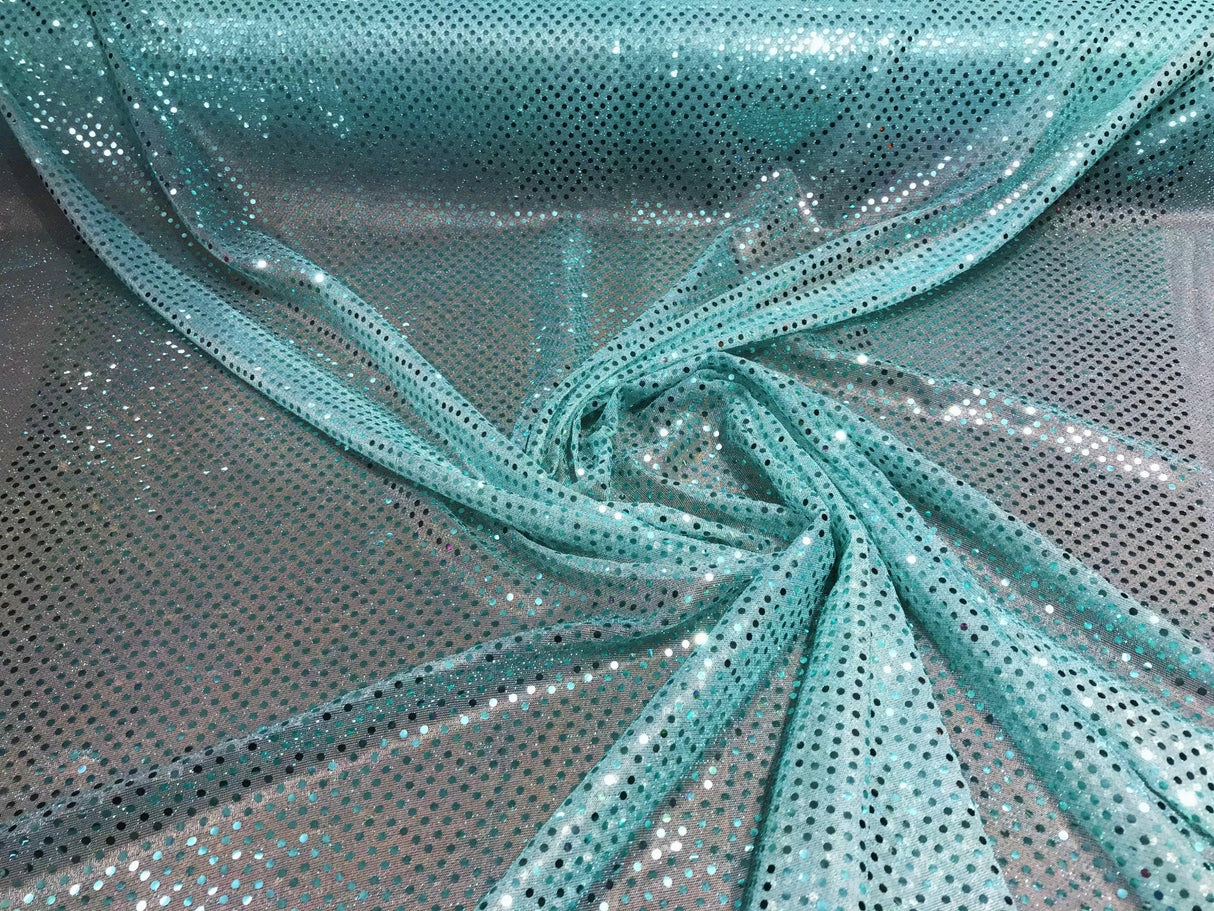 Confetti Sequin Knit Dot Polyester Fabric - Shiny Sheer Metallic Confetti Dot, 43/44" Width (1 Yard)