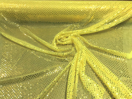Confetti Sequin Knit Dot Polyester Fabric - Shiny Sheer Metallic Confetti Dot, 43/44" Width (1 Yard)