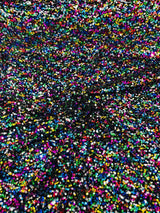 Confetti Sequin Stretch Velvet Fabric - Black, Lilac, Light Blue, Pink, Black Multi, 54" Width (1 Yard)