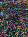 Confetti Sequin Stretch Velvet Fabric - Black, Lilac, Light Blue, Pink, Black Multi, 54" Width (1 Yard)