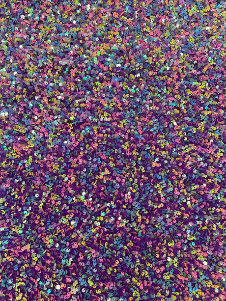 Confetti Sequin Stretch Velvet Fabric - Black, Lilac, Light Blue, Pink, Black Multi, 54" Width (1 Yard)