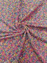 Confetti Sequin Stretch Velvet Fabric - Black, Lilac, Light Blue, Pink, Black Multi, 54" Width (1 Yard)