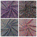 Confetti Sequin Stretch Velvet Fabric - Black, Lilac, Light Blue, Pink, Black Multi, 54" Width (1 Yard)